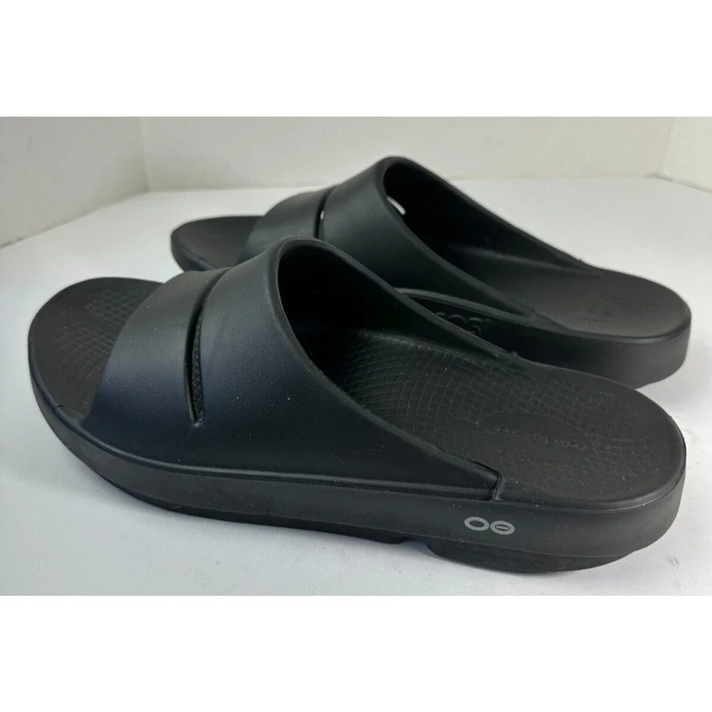 OOFOS OOahh Recovery Slides Black Slip On Sandals Mens Size 11 Women’s 13 Unisex